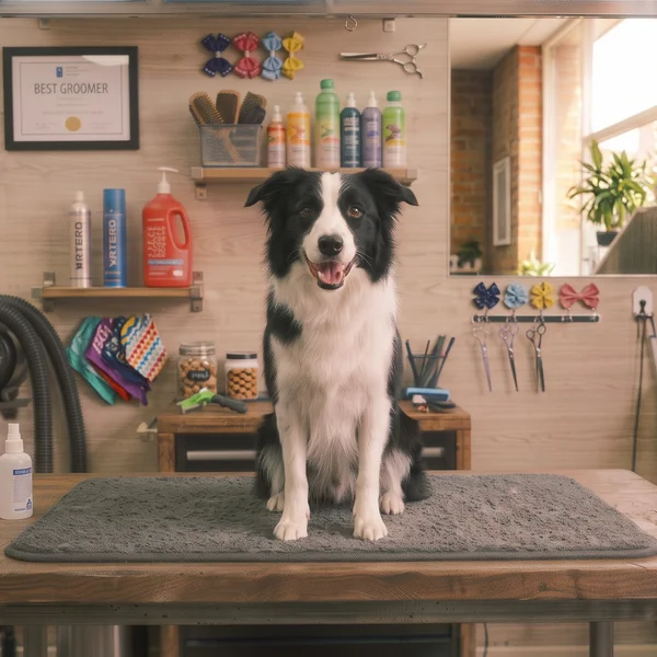 Border Collie po intensywnym wyczesaniu podszerstka