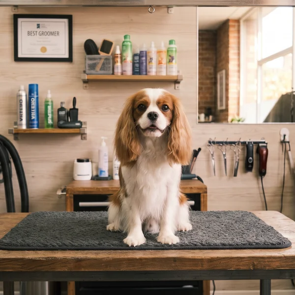 Cavalier King Charles Spaniel po kąpieli odżywczej